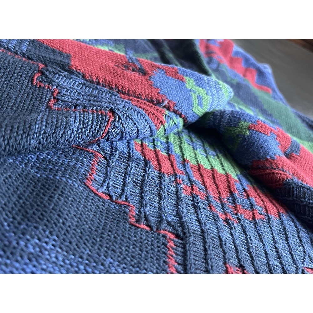 VTG 90s Chaps Denim Southwestern Aztec Sweater Vest Shawl Collar Womens‎ Small - Picture 6 of 11